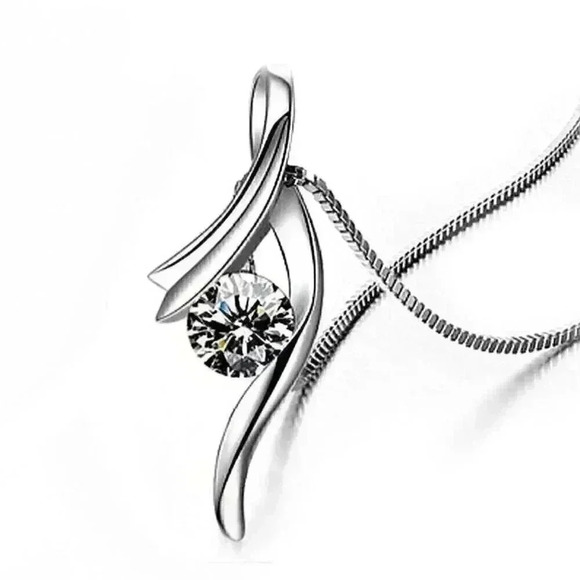 New 925 Silver .5 ct Diamond Necklace - Picture 3 of 4